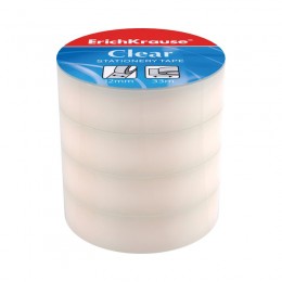 Пакет клейких лент ErichKrause® Clear, 12ммх33м (4 ленты)