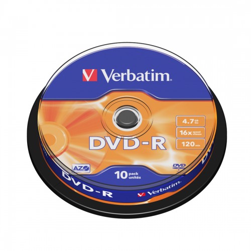 Диск DVD-R Verbatim (43523) 4.7GB 10штук Незаписанный