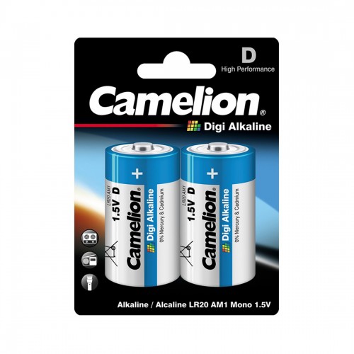 Батарейка CAMELION Digi Alkaline LR20-BP2DG 2 шт. в блистере