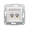 Розетка двойная компьютерная SE EPH4470121 Asfora RJ45 механизм белый