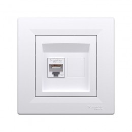 Розетка компьютерная SE EPH4700121 Asfora RJ45 кат. 6 в сборе белый