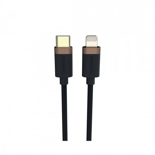 Интерфейсный кабель Duracell USB9012A USB-C to Lightning Черный