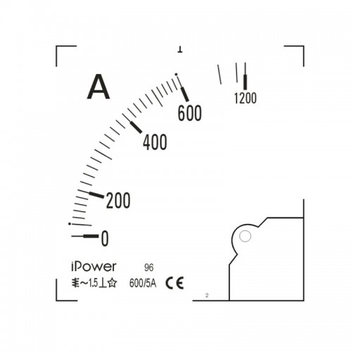 Шкала для амперметра iPower 600/5