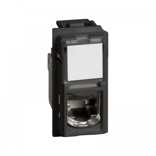 Розетка компьютерная Bticino KG4279C6S Living Now RJ45 cat6 STP 1 модуль чёрный