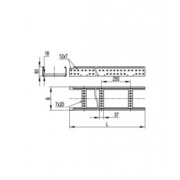 Лестничный лоток 80х600 плюс DKC LI8060 L 3000
