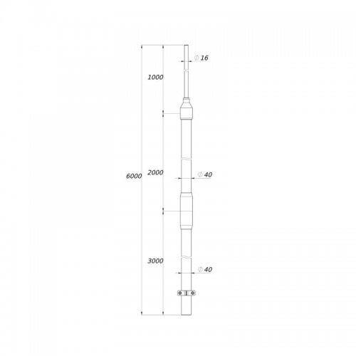 Молниеприемная мачта 6 м DKC NL6000 Нержавеющая сталь V2A (AISI304)