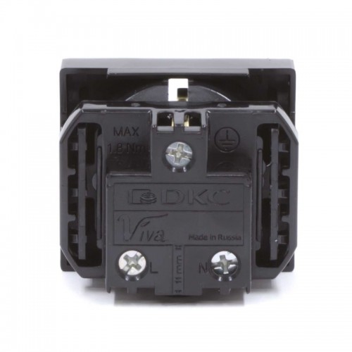 Розетка силовая серии Viva DKC 45205 2Р+Е со шторками черная
