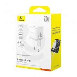 Адаптер питания Baseus Palm 1C 20W White(P10111602213-00)