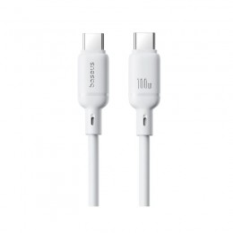Интерфейсный кабель Baseus Silky Type-C to Type-C 100W 1m White(P10377704213-00)
