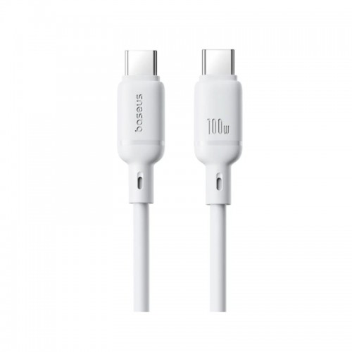 Интерфейсный кабель Baseus Silky Type-C to Type-C 100W 1m White(P10377704213-00)