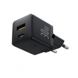 Адаптер питания Baseus Palm C+U 30W Black ( в комлпекте кабель Type-c) (P1011160A113-01)
