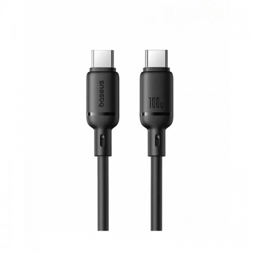 Интерфейсный кабель Baseus Silky Type-C to Type-C 100W 1m Black (P10377704113-00)