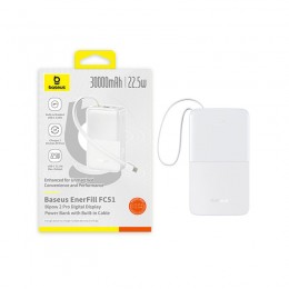 Портативный внешний аккумулятор Baseus EnerFill FC51 30000mAh 22.5W Moon White (E0028101)