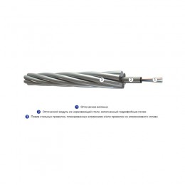 Кабель оптический грозотроса ОКГТ-ц-1-24(G.652)-10,5/39