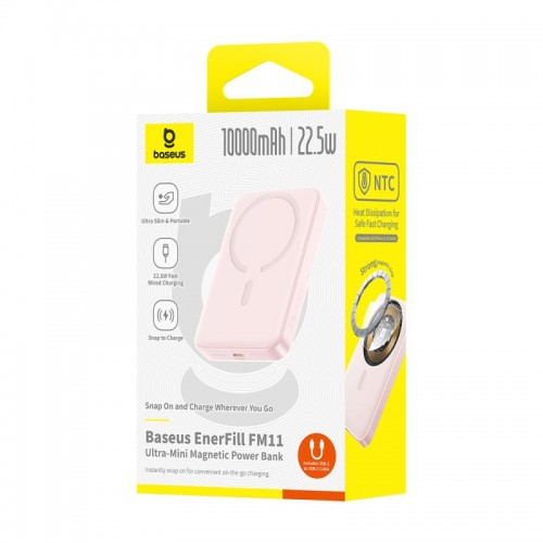 Портативный внешний аккумулятор Baseus EnerFill FM11 Ultra-Mini 10000mAh 22.5W Pink (E0026601)