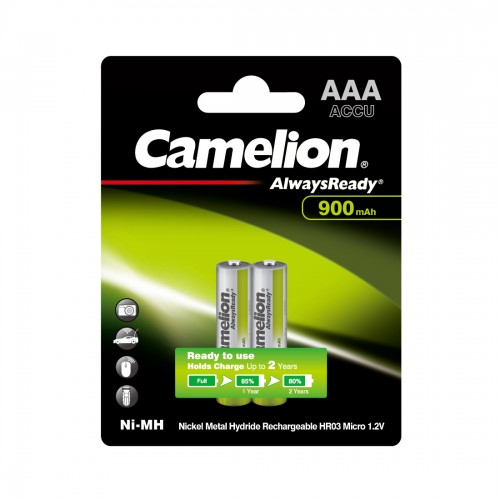 Аккумулятор CAMELION AlwaysReady Rechargeable Ni-MH NH-AAA900ARBP2 2 шт. в блистере