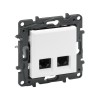 Информационная розетка двойная Niloe Step 2хRJ45 Кат.5e UTP Белый new