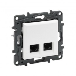 Информационная розетка двойная Niloe Step 2хRJ45 Кат.5e UTP Белый new