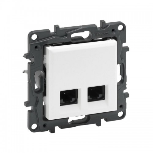 Информационная розетка двойная Niloe Step 2хRJ45 Кат.5e UTP Белый new