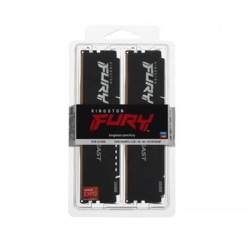 Комплект модулей памяти Kingston FURY Beast Black KF560C30BBEK2-32 DDR5 32GB (Kit 2x16GB) 6000MHz