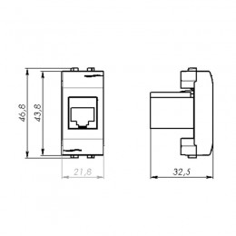 Телефонная розетка RJ12 DKC серия Brava 76120B