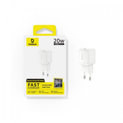 Адаптер питания Baseus EnerFill FN22 Fast Charger 1C 20W EU Moon White