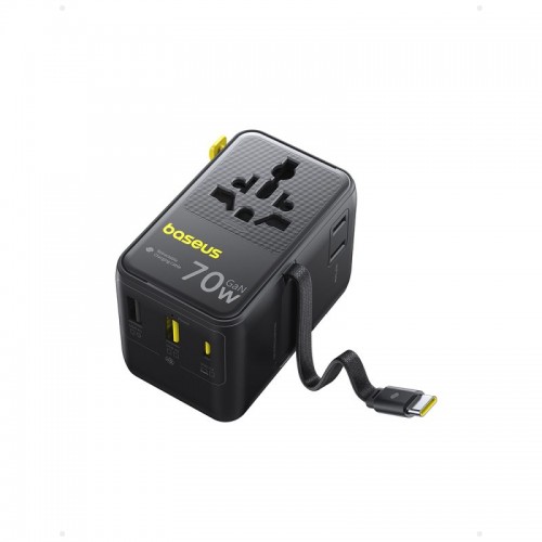Адаптер питания Baseus EnerCore CG11 Universal Travel Adapter 70W 2AC+2U+2C Cosmic Black