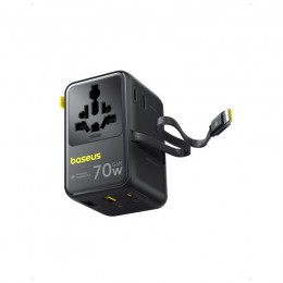 Адаптер питания Baseus EnerCore CG11 Universal Travel Adapter 70W 2AC+2U+2C Cosmic Black