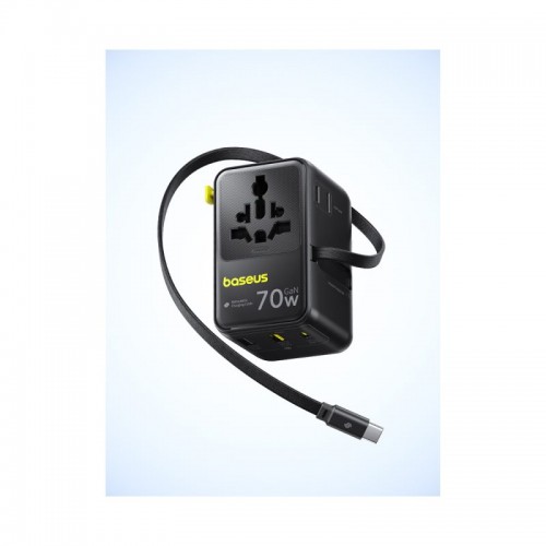 Адаптер питания Baseus EnerCore CG11 Universal Travel Adapter 70W 2AC+2U+2C Cosmic Black