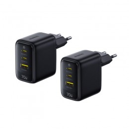 Адаптер питания Baseus EnerFill FE22 Fast Charger 2C+U 70W EU Cosmic Black