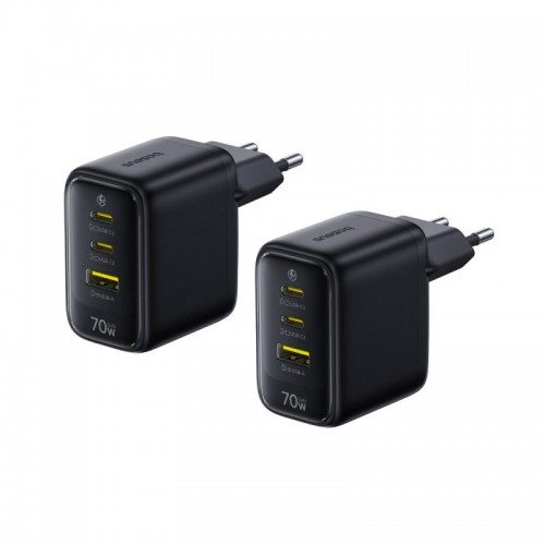 Адаптер питания Baseus EnerFill FE22 Fast Charger 2C+U 70W EU Cosmic Black