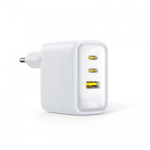 Адаптер питания Baseus EnerFill FE22 Fast Charger 2C+U 70W EU Moon White