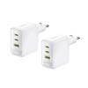Адаптер питания Baseus EnerFill FE22 Fast Charger 2C+U 70W EU Moon White