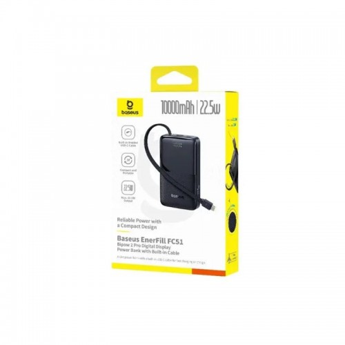 Портативный внешний аккумулятор Baseus FC51 Bipow 2 Pro CCC 10000mAh 22.5W Cable Black