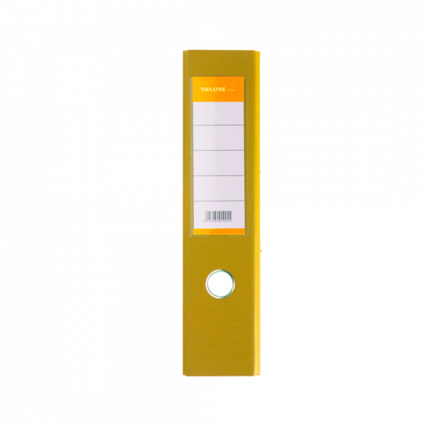 Папка–регистратор Deluxe с арочным механизмом, Office 3-YW5 (3" YELLOW), А4, 70 мм, желтый
