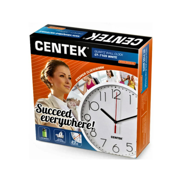 Часы настенные Centek СТ-7105 <White> (белый)