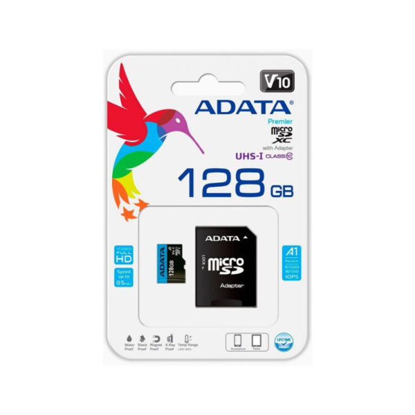 Карта памяти ADATA AUSDX128GUICL10A1-RA1 UHS-I CLASS10 A1 128GB