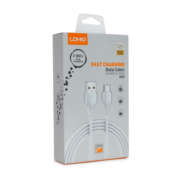 Интерфейсный кабель LDNIO Lightning LS543 2м 2,1A Белый