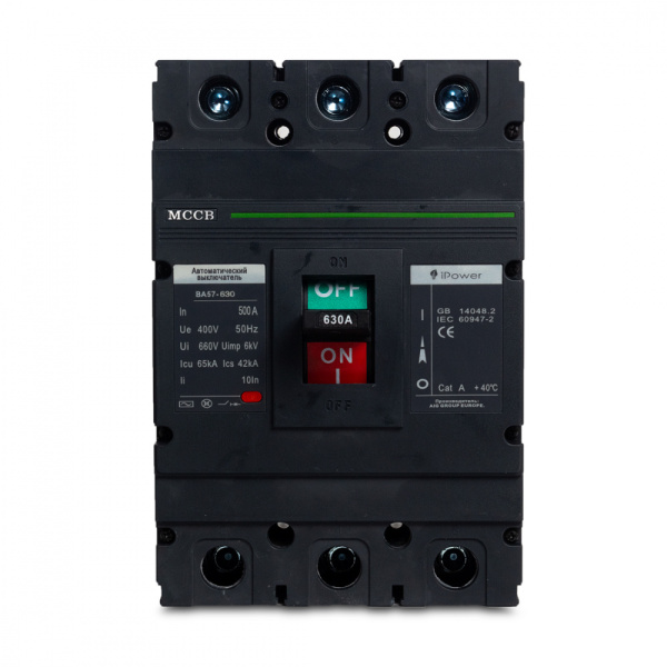 Автоматический выключатель iPower ВА57-630 3P 500A