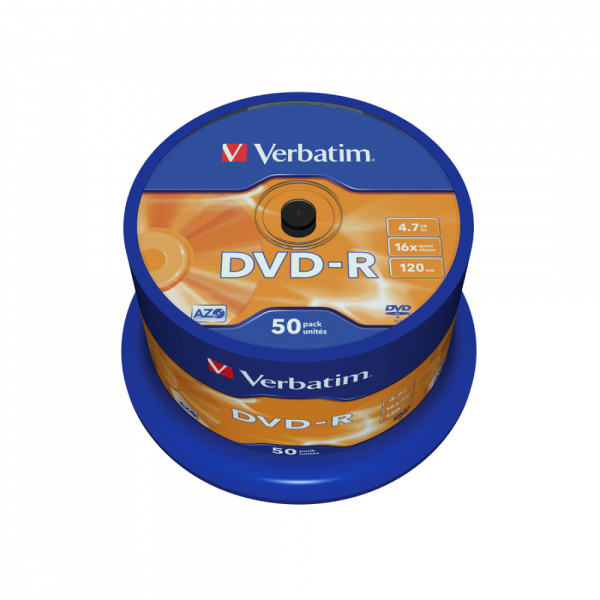 Диск DVD-R Verbatim (43548) 4.7GB 50штук Незаписанный